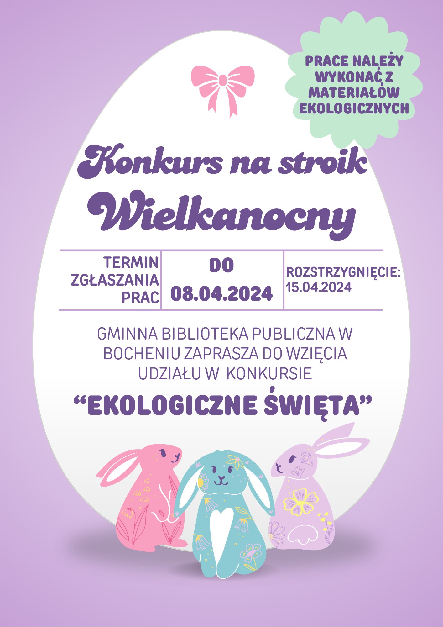 Konkurs na stroik Wielkanocny „Ekologiczne Święta”
